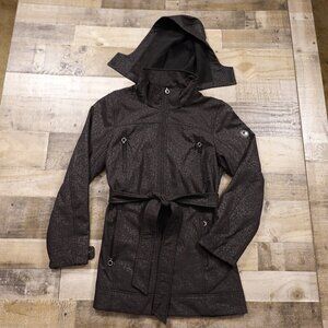 Calvin Klein Women's Softshell Belted Jacket Water Resistant Windbreaker Small